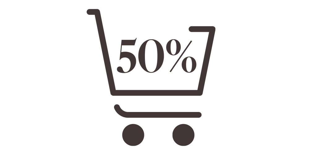 50% off cart icon